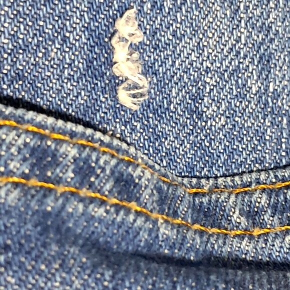 Vintage 70s Levis 517 Jeans Flared Blue Denim Orange Tab 30x28 646 0217 USA - Picture 10 of 11